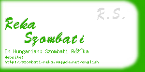 reka szombati business card